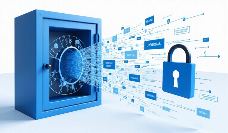 Ilustración de datos personales y un candado, simbolizando la privacidad de la información.